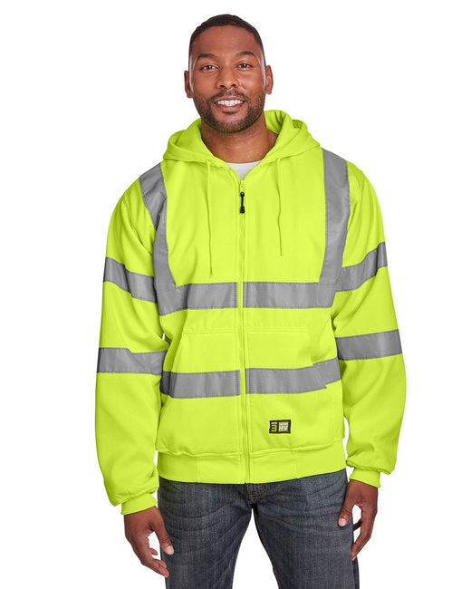 Berne Men's Hi-Vis Class 3 Lined Hooded Sweatshirt – Safety and Warmth in One