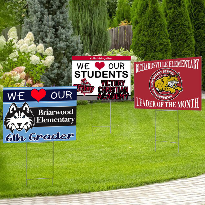 Promotions Custom School Logo Branded Lawn Signs – Fast Shipping