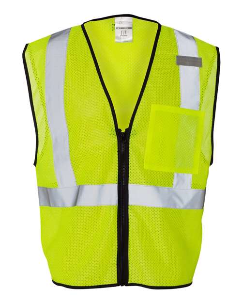 Single Pocket Zipper Mesh Class 2 Vest - Kishigo | High-Visibility Safety Vest