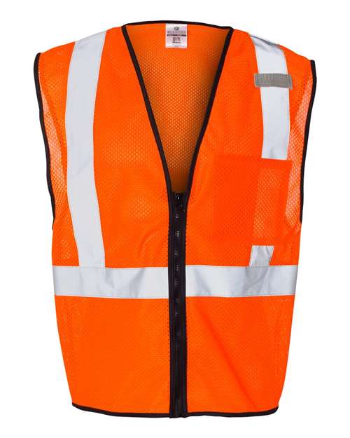 Single Pocket Zipper Mesh Class 2 Vest - Kishigo | High-Visibility Safety Vest