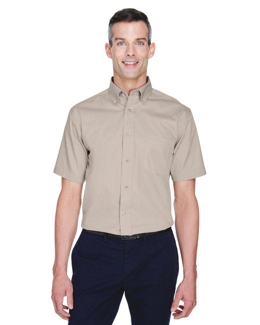 Custom Short-Sleeve Twill Shirt – Stain-Release & Wrinkle-Resistant