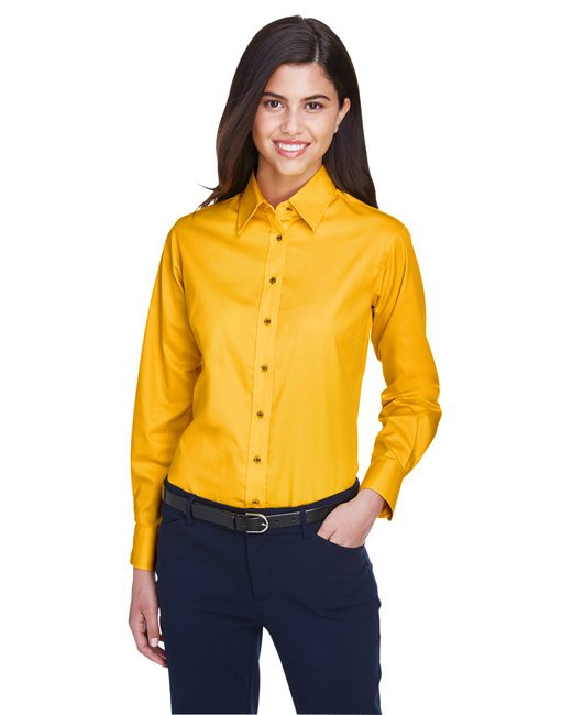 Custom Ladies' Long-Sleeve Twill Shirt – Stain-Release & Professional Fit