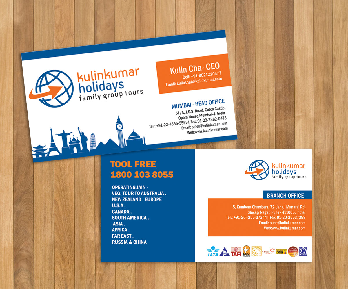 Travel Agent Business Cards – Clean and Informative