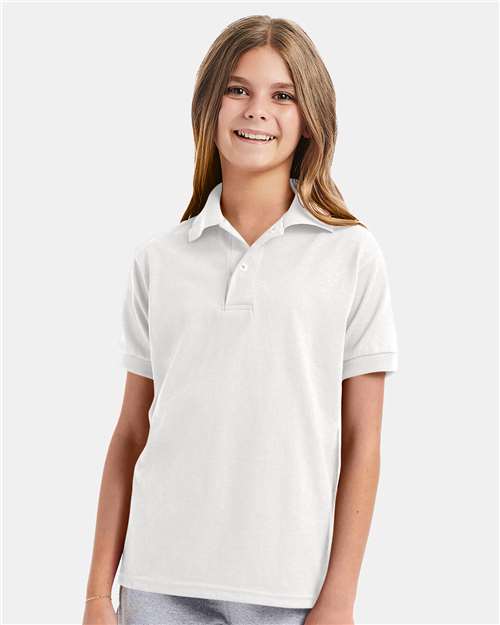 Youth Ecosmart® Jersey Polo - Hanes | Sustainable, Durable, and Comfortable