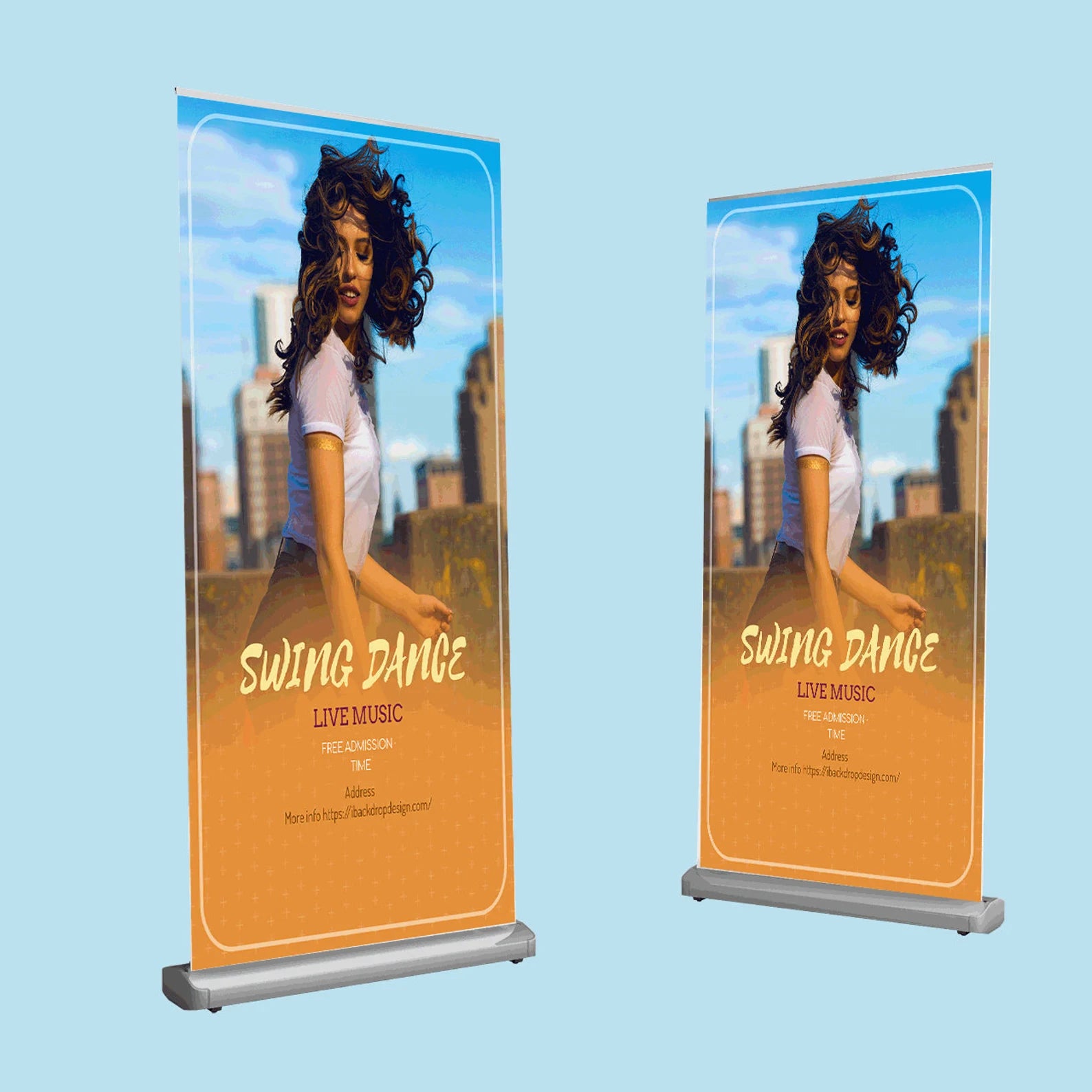 Custom printed retractable banners available for office lobbies.