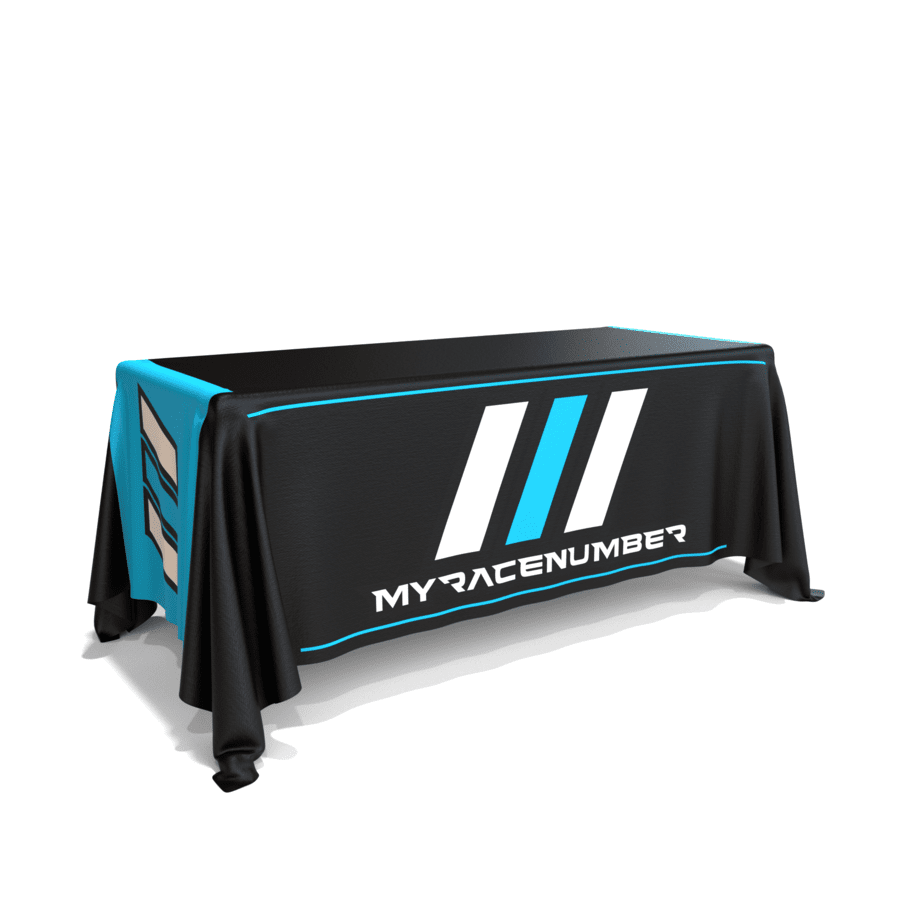 Machine washable custom printed table cover for easy maintenance and reuse