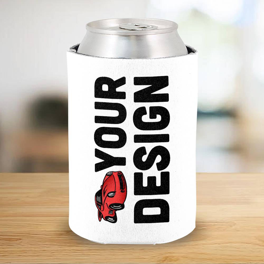 Lightweight and portable custom koozie for easy distribution.