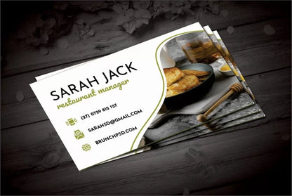 Restaurant Manager Business Cards – Simple Contact Information