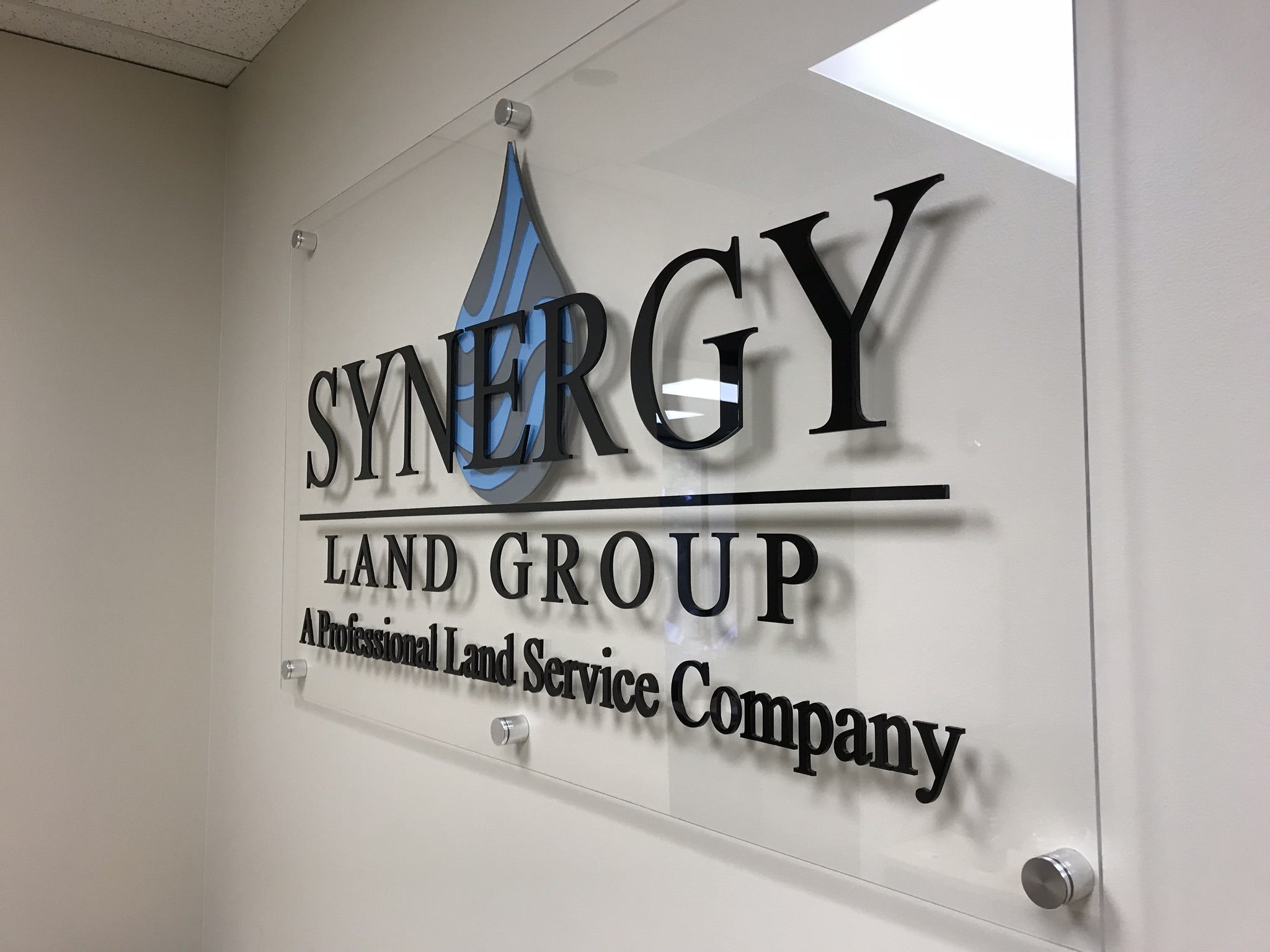 Personalized indoor signage for office entrances.