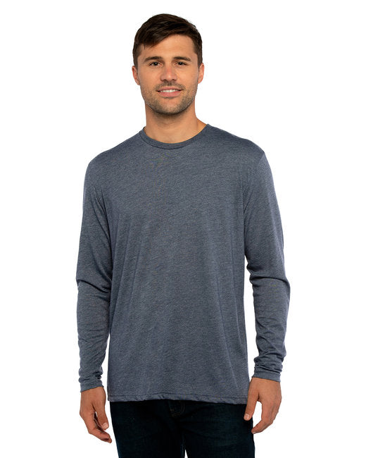 Custom Triblend Long-Sleeve Crew – Soft & Sustainable with Online Design