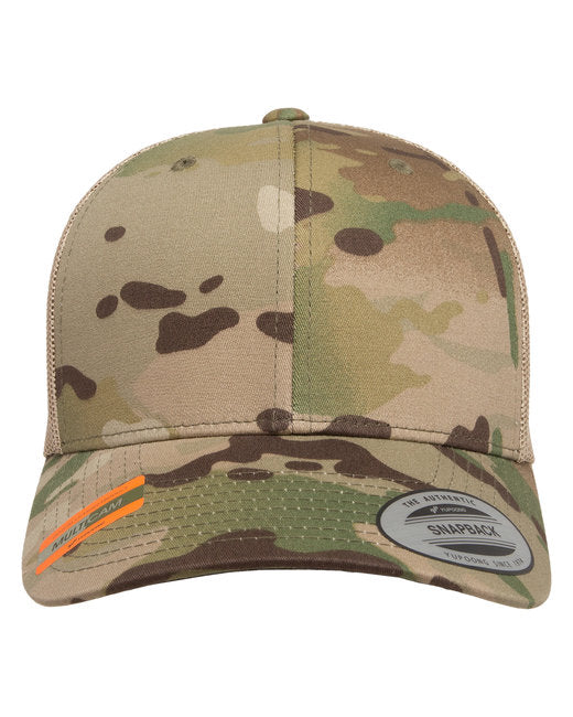 Custom Retro Multicam® Snapback Trucker Cap – Embroidery Ready