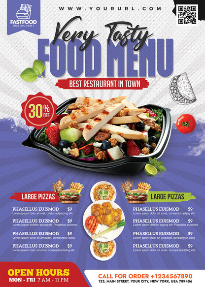 Customizable Restaurant Menu Flyers – Durable and High-Quality