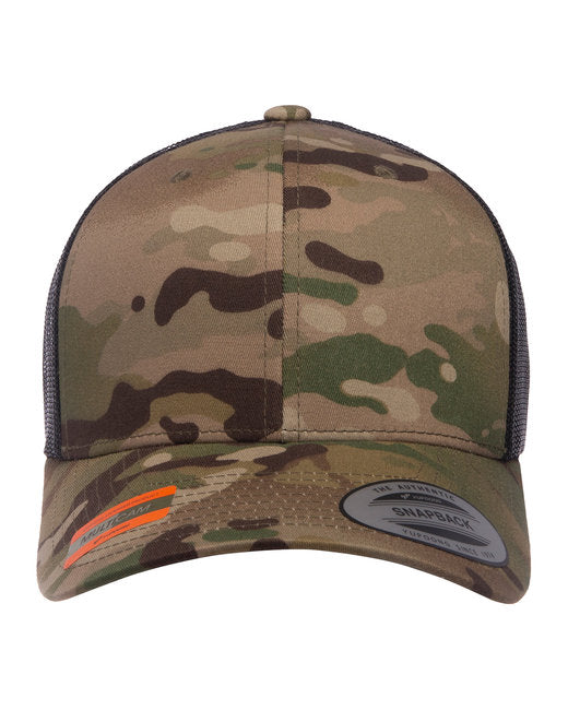 Custom Retro Multicam® Snapback Trucker Cap – Embroidery Ready