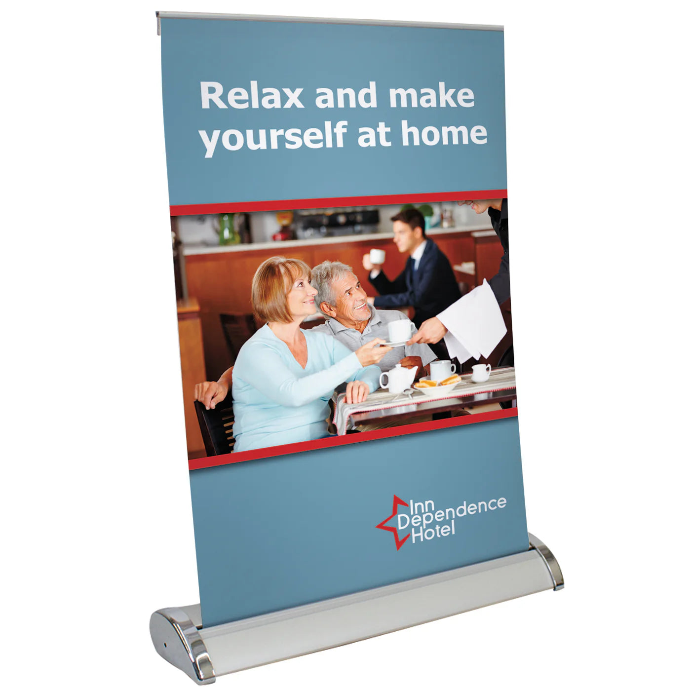 Custom logo printed retractable banners for trade shows.