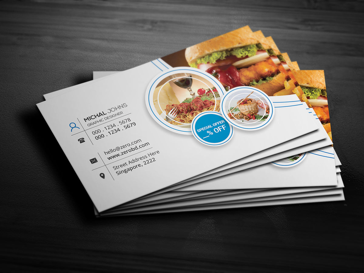 Restaurant Manager Business Cards – Simple Contact Information