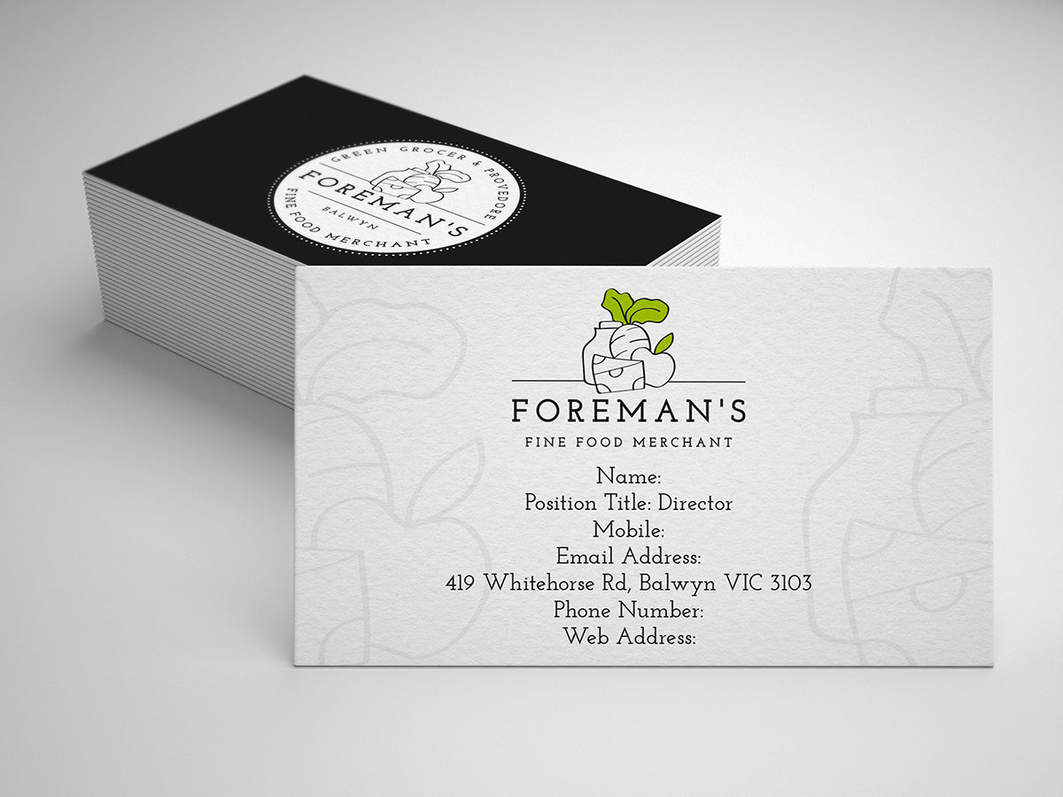 Retail Business Cards – Standard Design for Customer Outreach