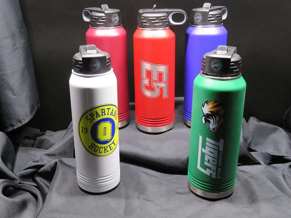 Custom drinkware designed as event favors for weddings and corporate events.