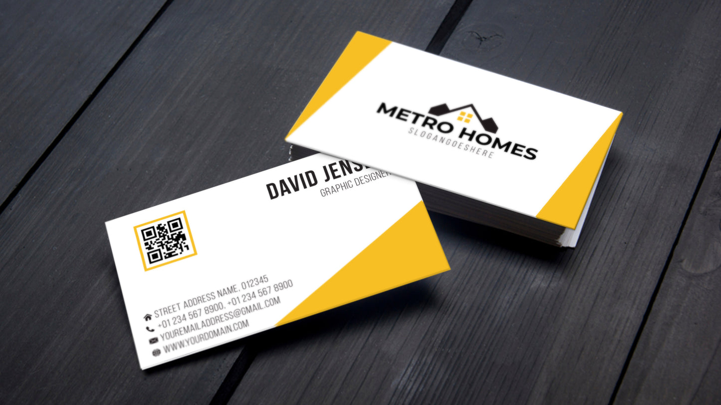 Standard Professional Business Cards – Clean, Classic Design