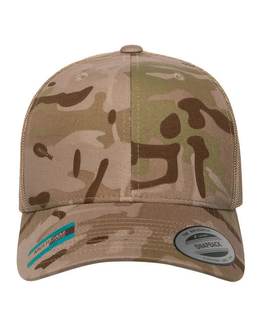 Custom Retro Multicam® Snapback Trucker Cap – Embroidery Ready