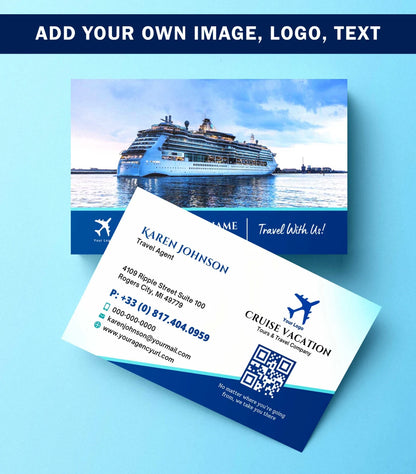 Travel Agent Business Cards – Clean and Informative