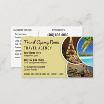 Travel Agent Business Cards – Clean and Informative