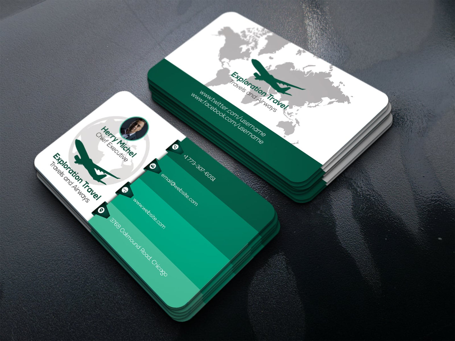 Travel Agent Business Cards – Clean and Informative