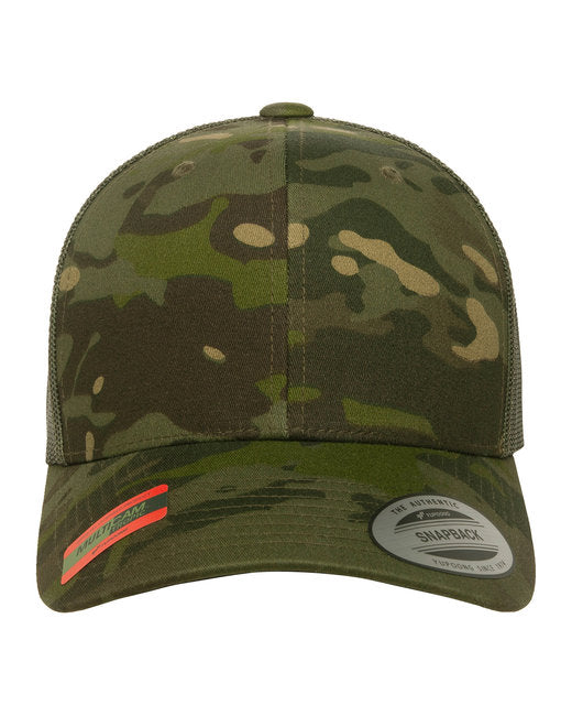 Custom Retro Multicam® Snapback Trucker Cap – Embroidery Ready