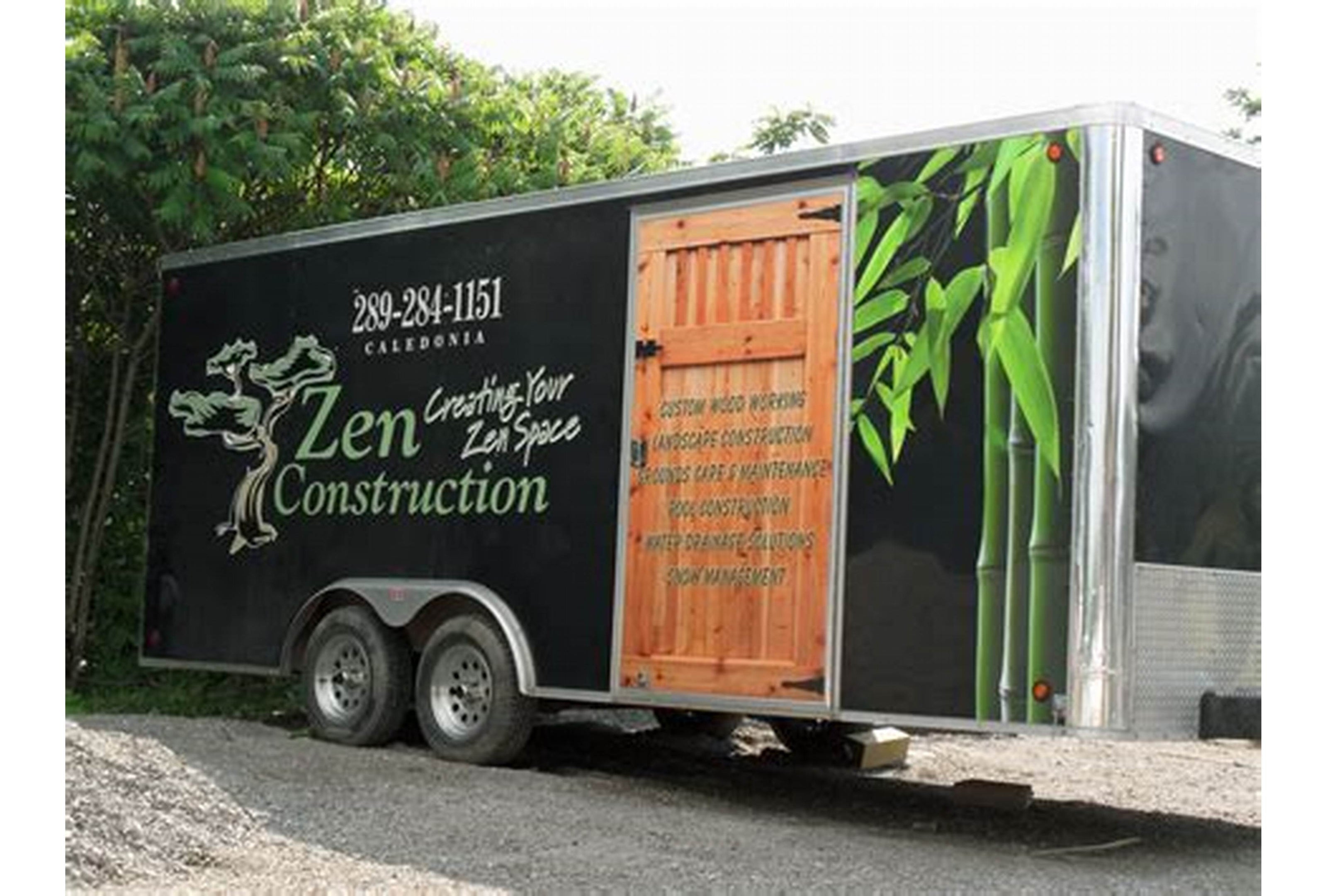 High-impact custom printed trailer decals enhancing brand visibility on the road.